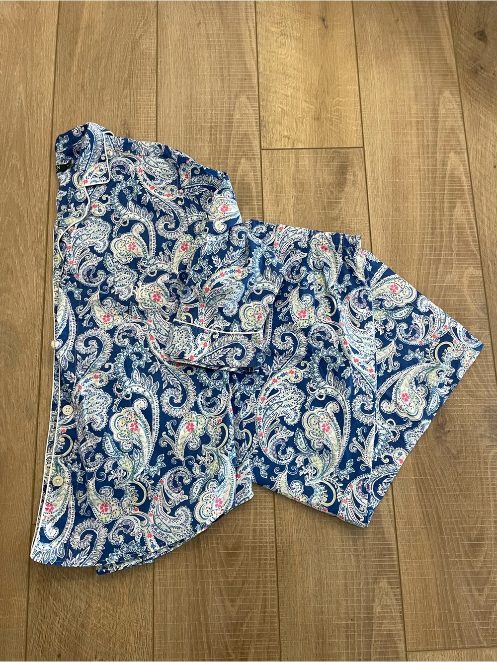 Lauren Ralph Lauren Blue Paisley Pajama Set with Matching Capris